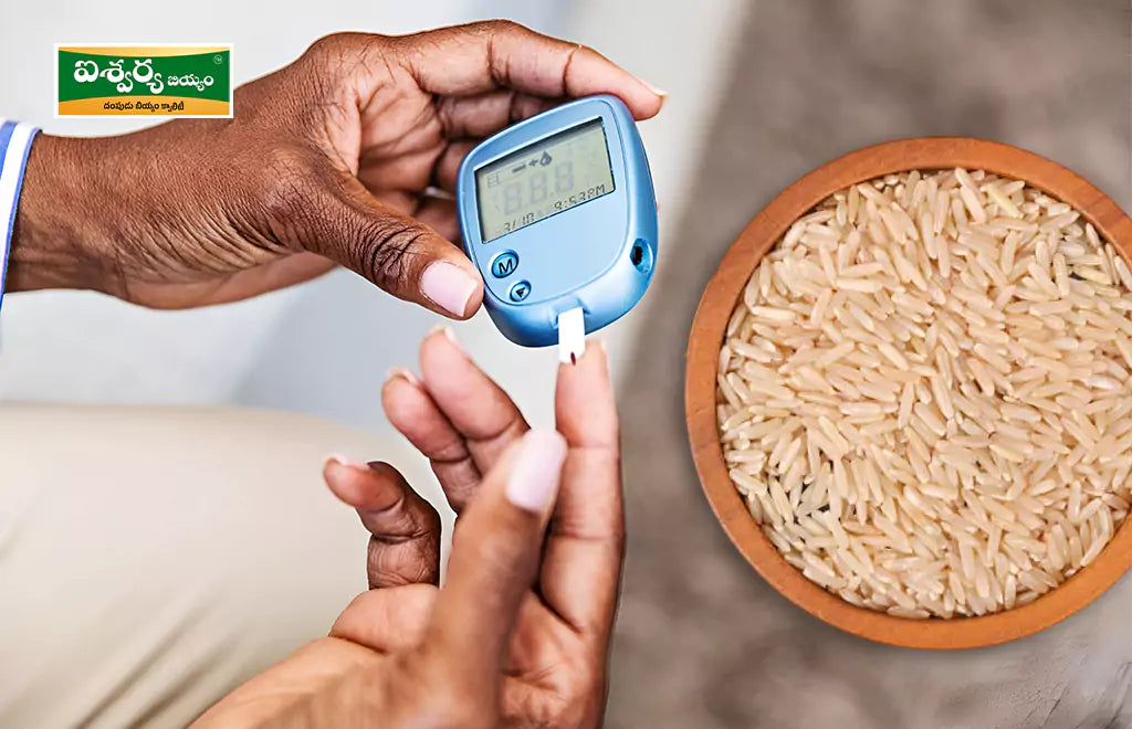 Testing Blood Sugar with Rice in Background