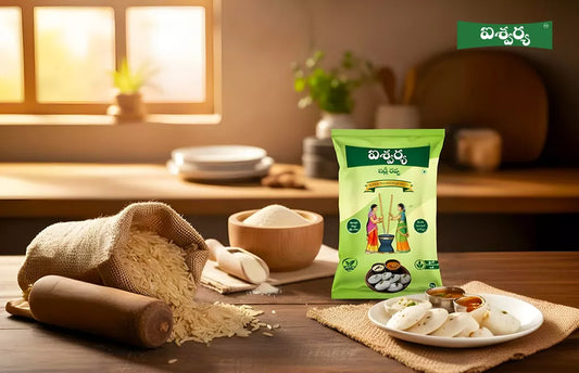 Idly Ravva Bag on Kitchen Counter