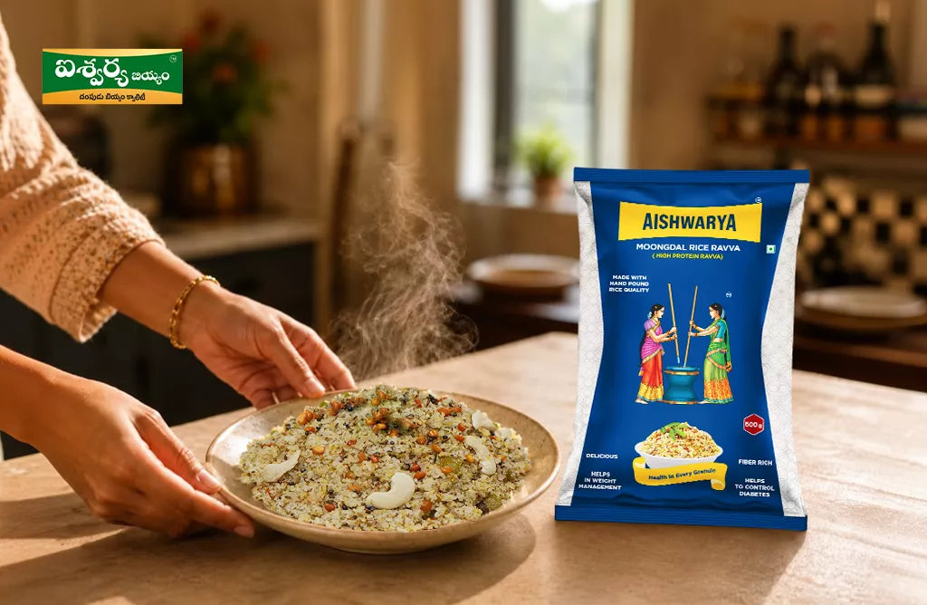 Protein-Rich Moong Dal Rice Ravva Prepared for a Nutritious Breakfast