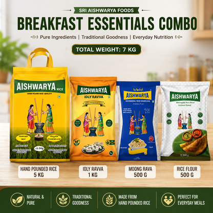 Hand Pound Rice and Breakfast Essentials Combo