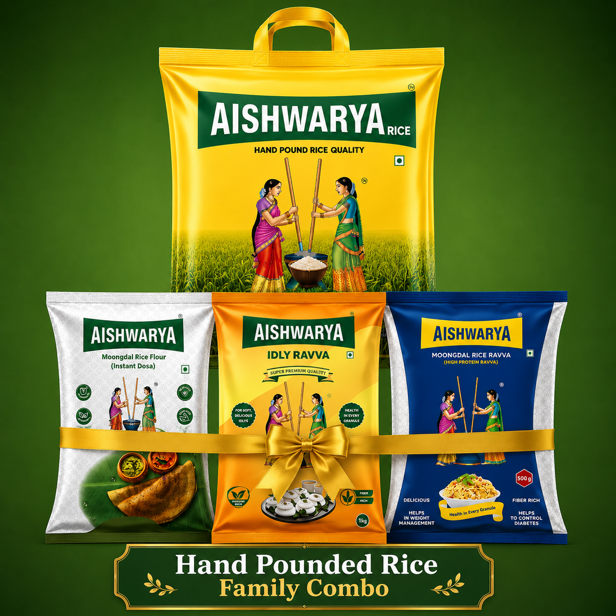 Hand Pounded Rice Family Essentials Combo